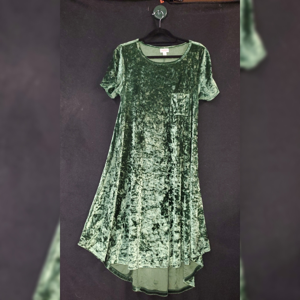 LuLaRoe Emerald Velvet Dress Large
